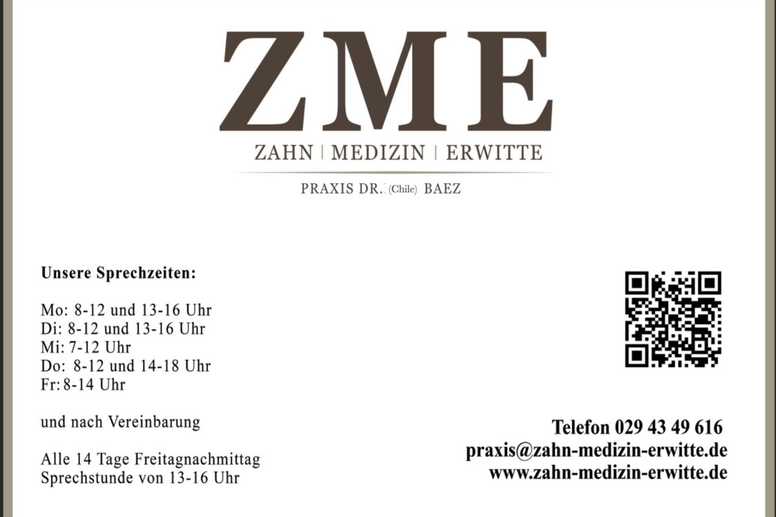 Zahn-Medizin-Erwitte (ZME) - Zahnarztpraxis Dr. G.Baez, M.Sc. title image